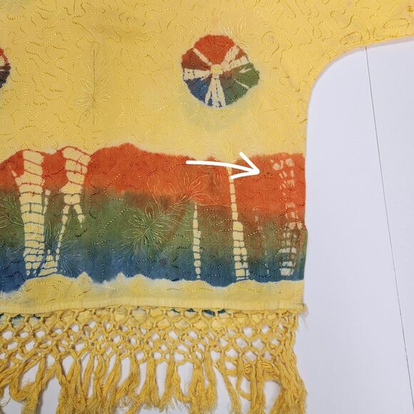 Two Piece Beach Tunic Skirt Size Medium Coastal Grandma Summer Boho *flaws - Picture 14 of 16